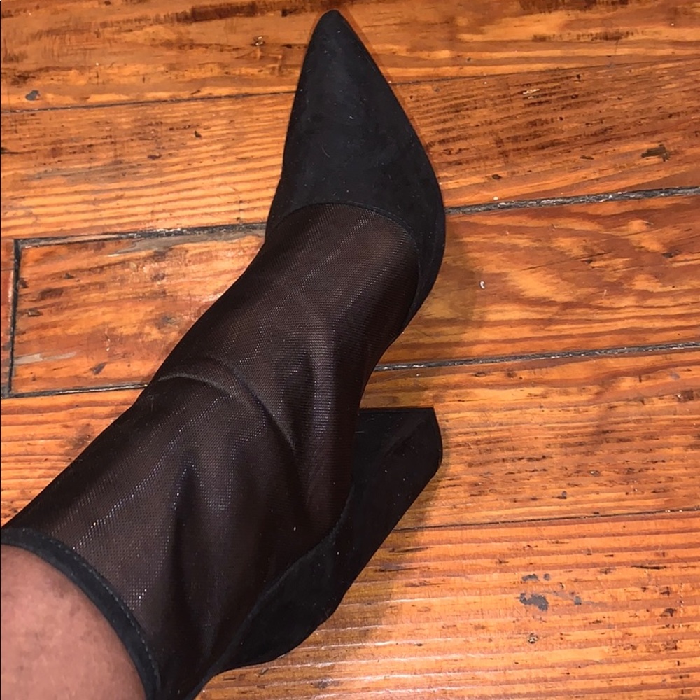 Black bootie heels